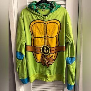 Teenage Mutant Ninja Turtles TMNT Leonardo Hoodie Hooded ZipUp Sweatshirt 2X-3X